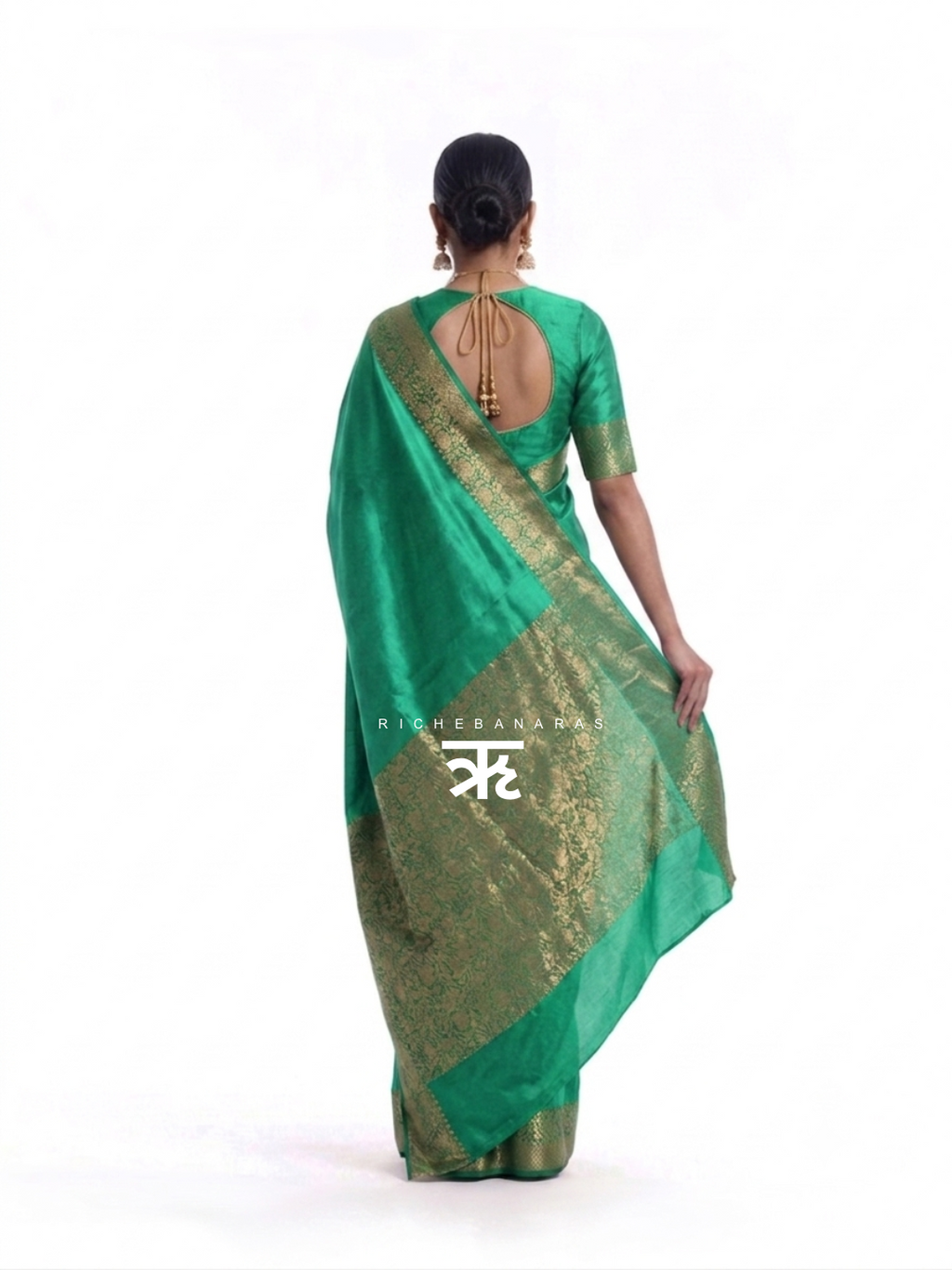 The Emerald Banarasi Chineeya Silk Saree