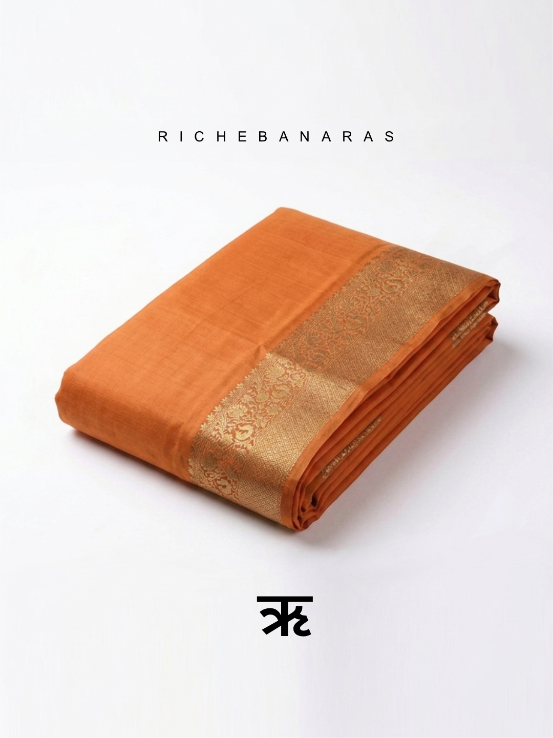 The Burnt Apricot Banarasi Chineeya Silk Saree