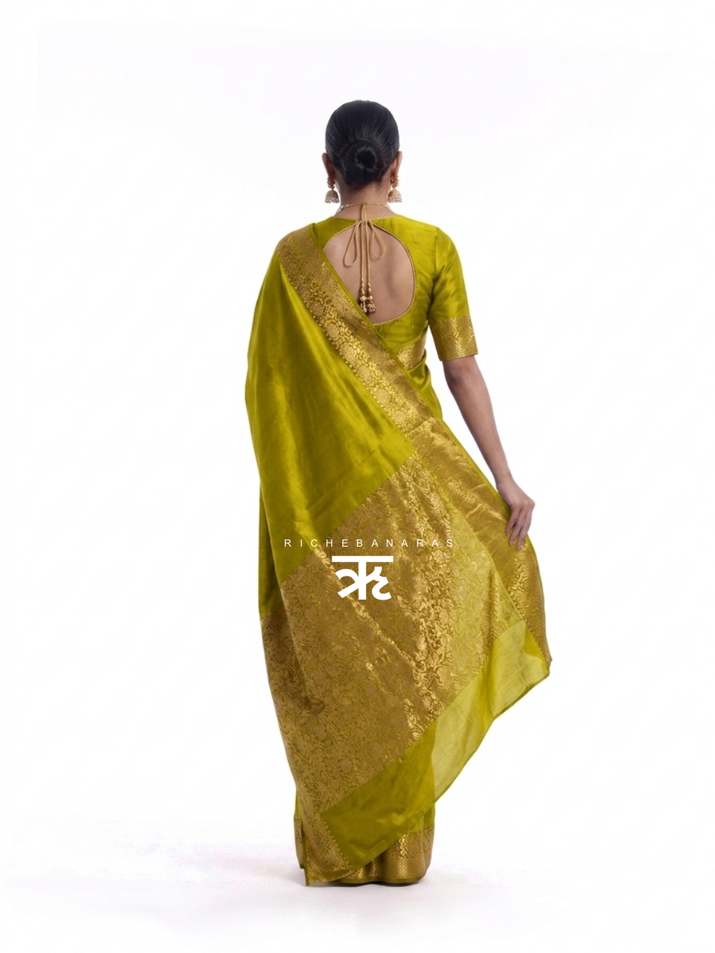 the Golden Moss Banarasi Chiniya Silk Saree