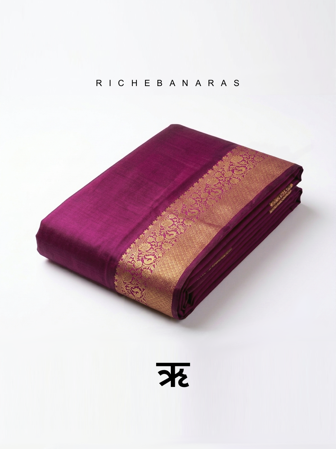 Merlot Mulberry Banarasi Chineeya Silk Saree