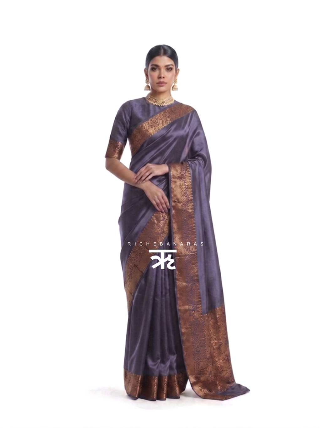 The Lavender Mist Banarasi Chiniya Silk Saree