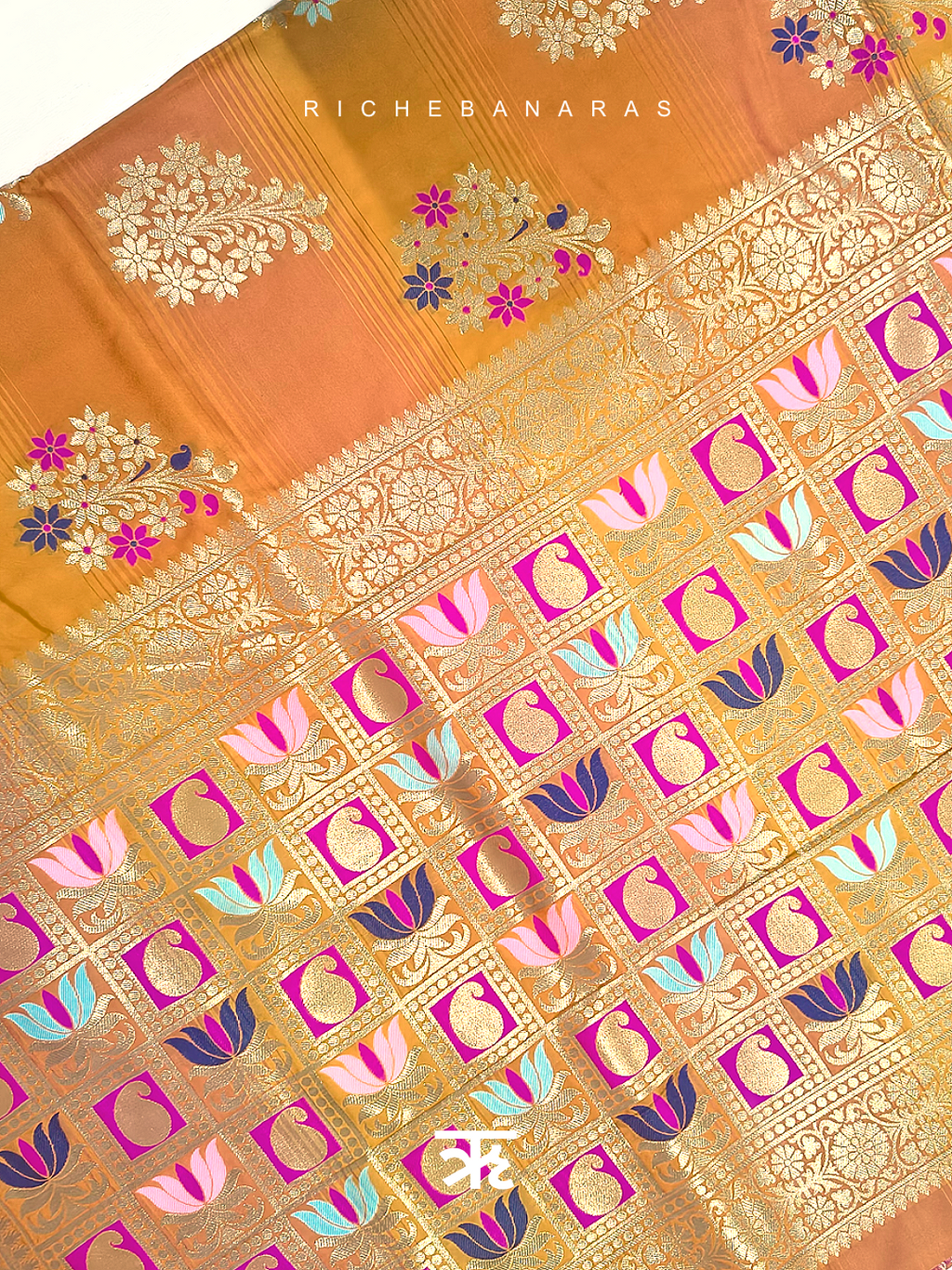 Golden Reverie Meenakari Art Silk Banarasi Saree