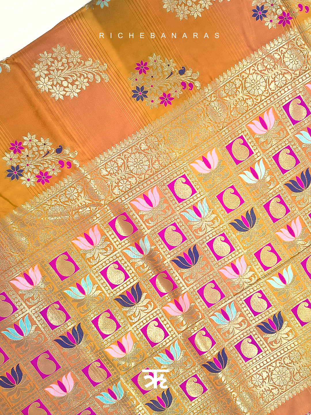 Golden Reverie Meenakari Art Silk Banarasi Saree