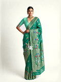 Aventurine Meenakari Art Silk Banarasi Saree