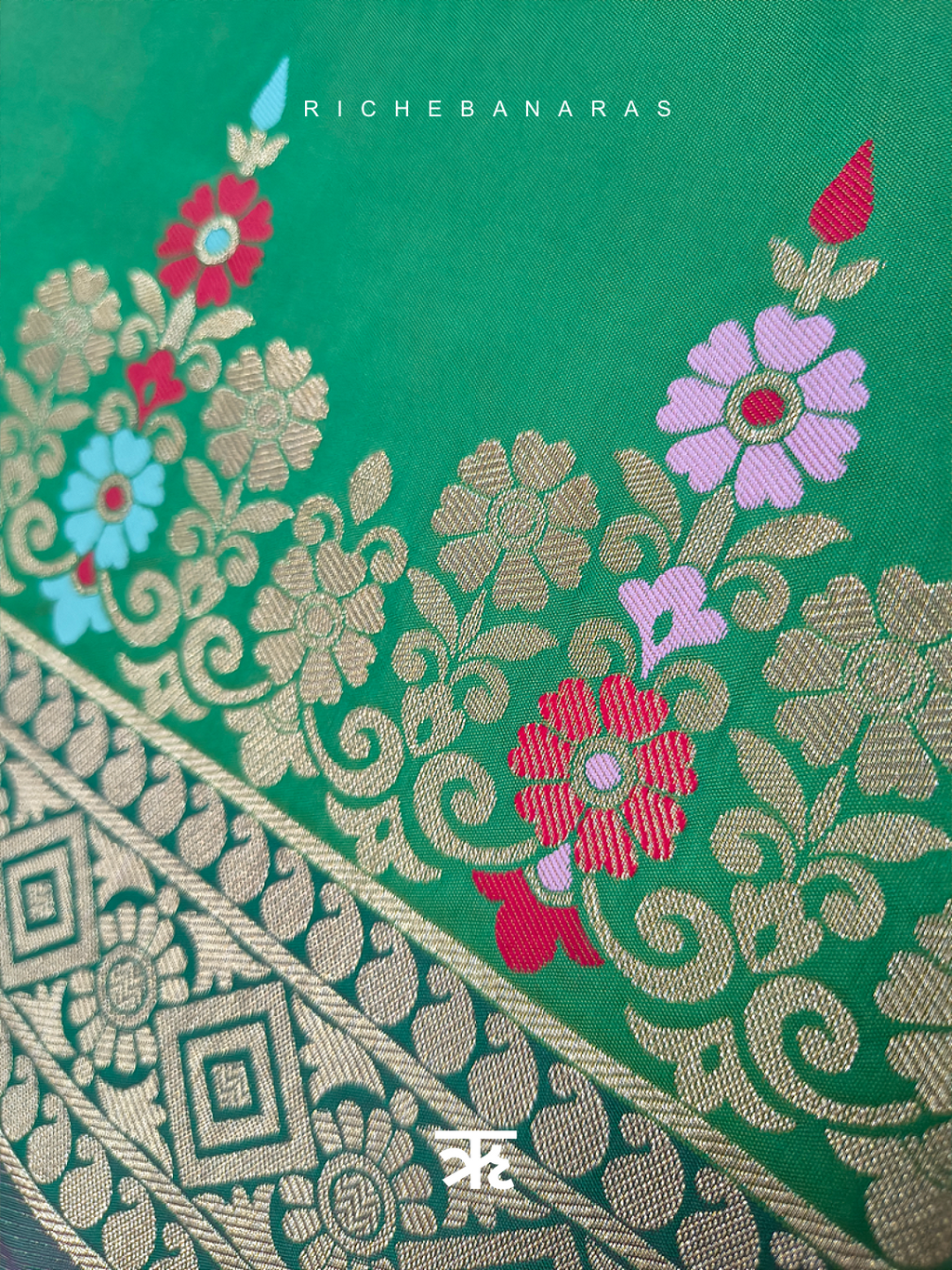 Aventurine Meenakari Art Silk Banarasi Saree