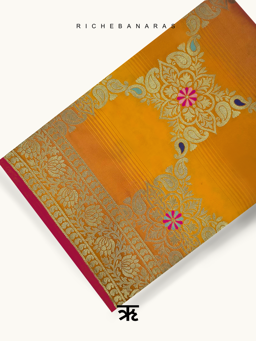 Marigold Opus Meenakari Art Silk Banarasi Saree