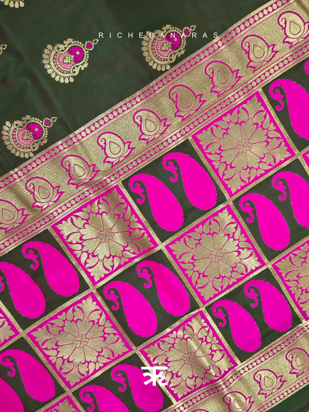 Juniper Noir Meenakari Art Silk Banarasi Saree
