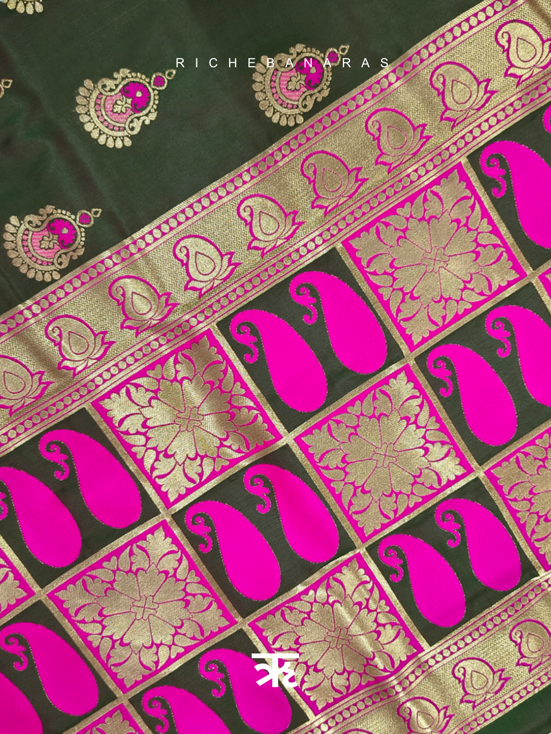 Juniper Noir Meenakari Art Silk Banarasi Saree