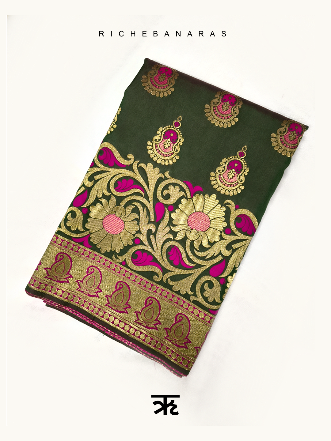 Juniper Noir Meenakari Art Silk Banarasi Saree