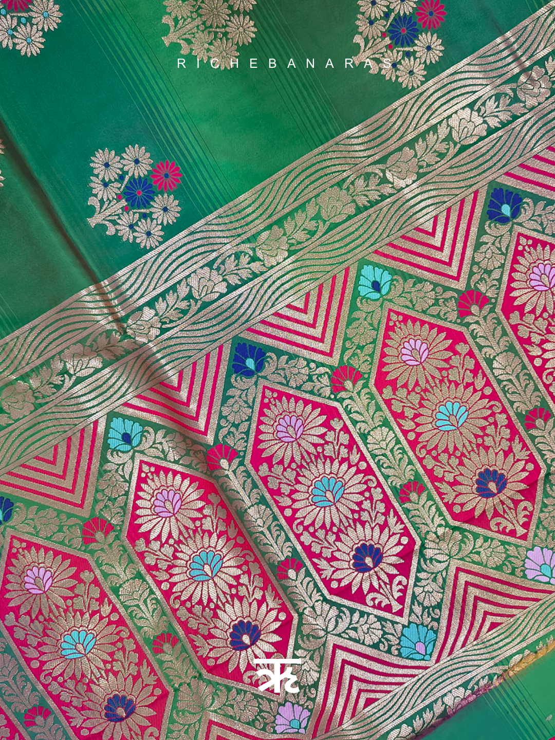 Viridian Élan Meenakari Art Silk Banarasi Saree